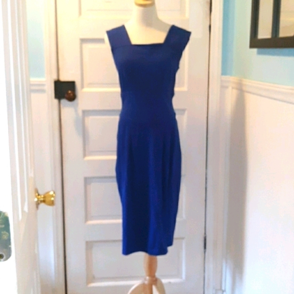Vintage 1980s blue midi dress